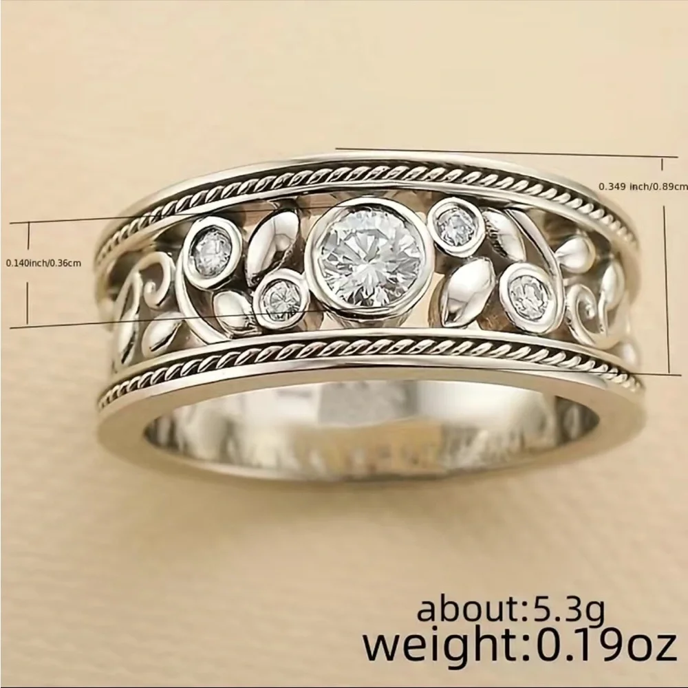 New 925 Silver Gorgeous 925 Zircon Ring - Picture 3 of 5